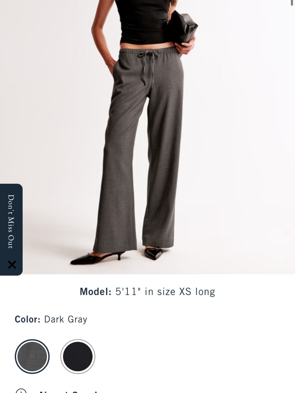 Abercrombie & Fitch Gray Menswear Pull-On Wide-Leg Pants - Picture 4 of 5